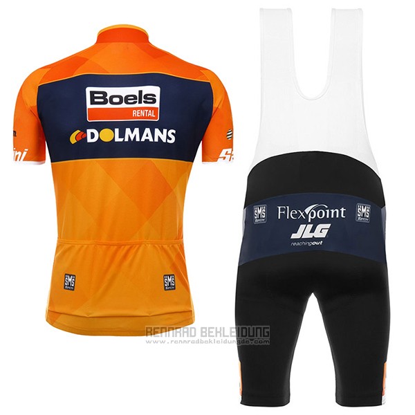2017 Fahrradbekleidung Boels Dolmans Orange Trikot Kurzarm und Tragerhose